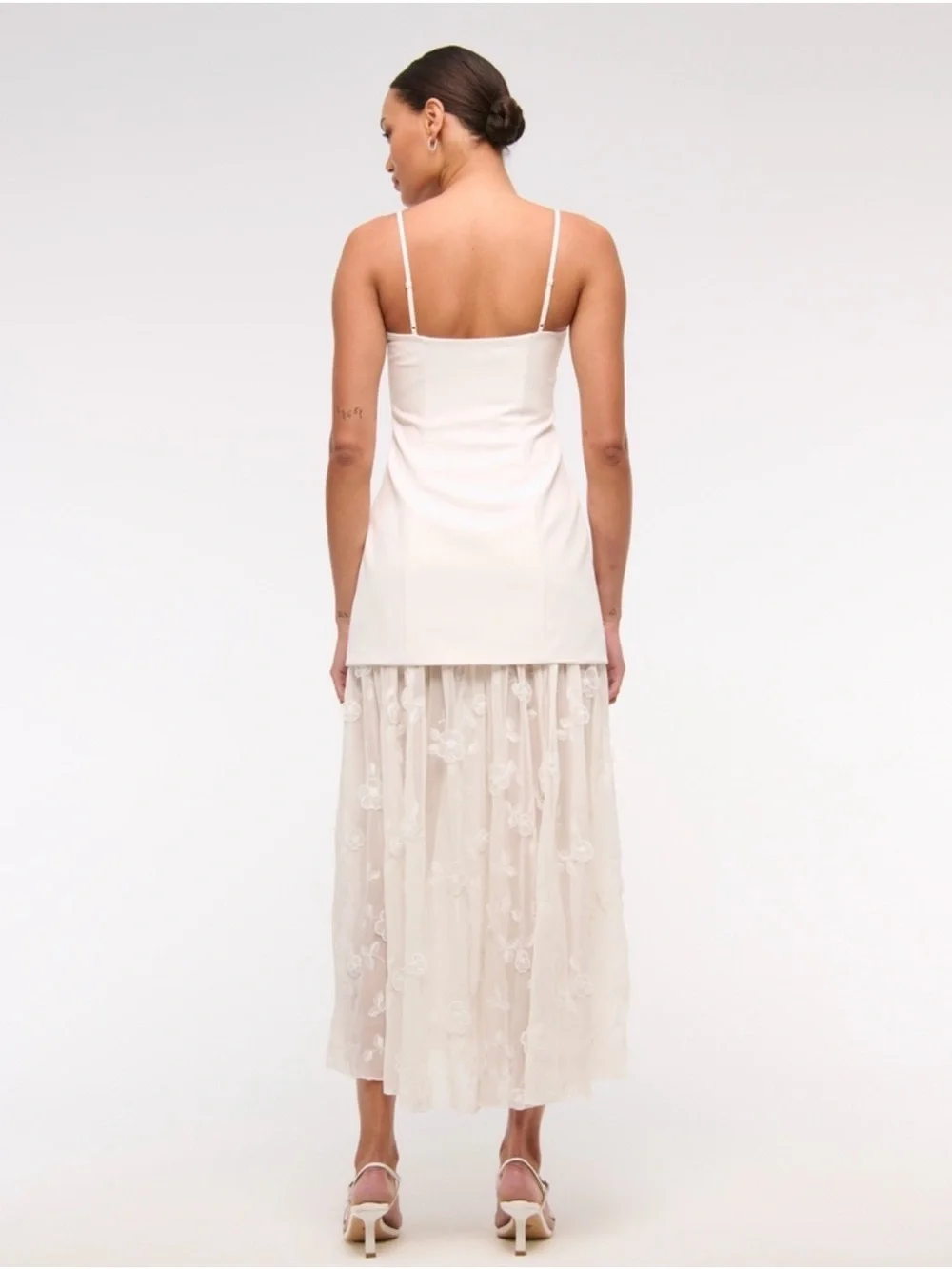 Embroidered Floral Sheer Maxi Dress